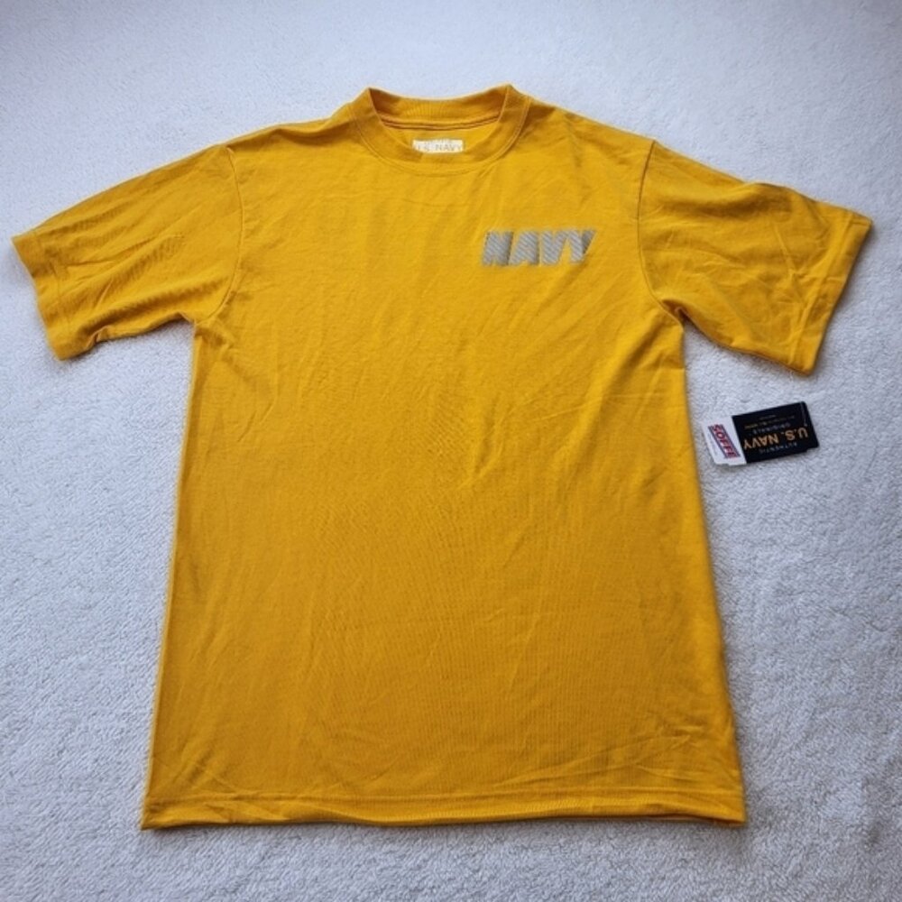 Soffe Authentic US Navy Short Sleeved Tee Shirt Gold Men's Size Small NWT